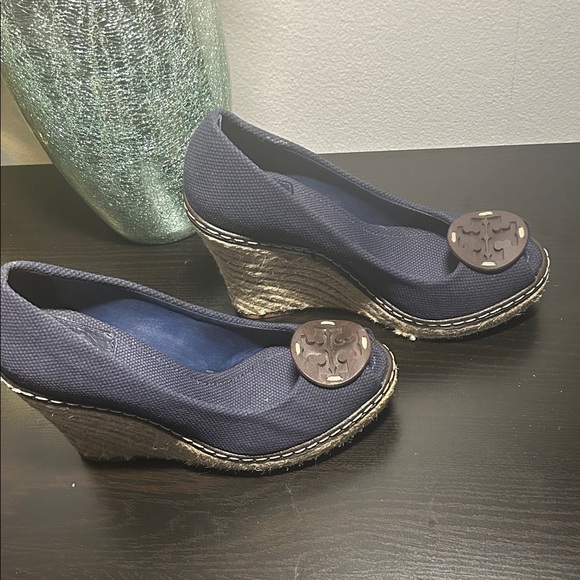 Tory Burch Shoes - Tory Burch Dark Blue Espadrille Wedges…send me offers!!